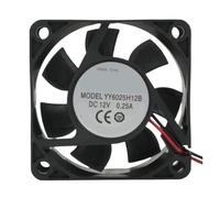 YY6025H12B ventilateur de refroidissement à Double boule DC12V 0,25A 60 * 60 * 25mm 2 fils