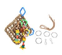 YYALYYON Balançoire à mâcher pour perroquets, tourtereaux, pinsons, perruches, perruches, hamac Cage, Filet d'escalade pour Oiseaux, perchoir en Bois, Jouets sûrs, Aire de Jeux