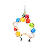 YYALYYON Balançoire Suspendue pour Oiseaux, Feuille de maïs, Boule en Plastique, Cage à Oiseaux, Jouet à mâcher pour Oiseaux de Compagnie, perroquets