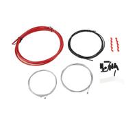 YYALYYON Câble de Changement de Vitesse de Vélo, Acier Inoxydable, Antirouille, pour Vélos de Montagne et de Route, Durable, Taux de Compression Zéro, Kit Complet avec Accessoires (Rouge)