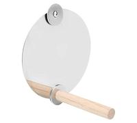 YYALYYON Cage à Oiseaux Miroir en Acier Inoxydable, Tige Debout en Bois, perroquets pour Animaux de Compagnie, Perche, Jouet, Accessoires pour Cage à Oiseaux