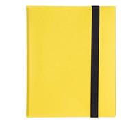 YYALYYON Classeur pour cartes, 20 pages, 9 poches, grande capacité, couverture colorée, collection de cartes, album de rangement pour cartes de jeu (jaune 20 pages)