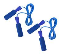 YYALYYON Corde à sauter pour adultes et enfants, longueur réglable, poignées en mousse confortables, système de roulement à billes pour une rotation en douceur, corde en PVC (Bleue)