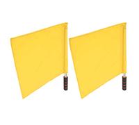 YYALYYON Drapeaux Officiels d'arbitre, 2 pièces, Poteau en Acier Inoxydable, Drapeau à Main de Juge de Ligne de compétition Sportive (Jaune)