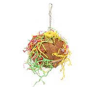 YYALYYON Jouet à mâcher pour perroquets, bûches et coquilles de Noix de Coco, Jouet à mâcher fabriqué à la Main pour Oiseaux, meulage du Bec et soulagement de l'ennui pour