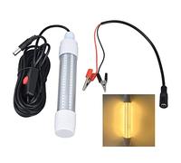 YYALYYON Lampe de pêche 126 LED IP68 étanche 1000lm Lampe de Recherche de Poisson de Nuit Submersible 13W AC12-36V (Lumière Chaude)