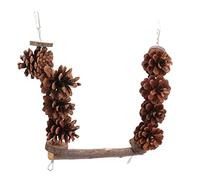 YYALYYON Perchoir en Bois, Jouet, cône de pin, Support pivotant pour Perroquet, Conure, calopsitte, Perruche, Gris Africain