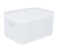 YYALYYON pour Panier de Rangement Polyvalent, Grande capacité, Conception translucide, avec Couvercle pour Un empilage Facile, matériau PP Durable pour Une Utilisation au Bureau à