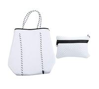 YYALYYON Sac de Fitness pour Salle de Sport, néoprène résistant à l'eau, Pochette antivol, fourre-Tout de Sport de Grande capacité, Lavable à la Main ou en Machine, Portable et (Blanche)