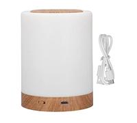 YYALYYON Veilleuse RVB en bois couleur grain de bois, rechargeable par USB, 3 niveaux, veilleuse portable réglable, veilleuse tactile pour la maison