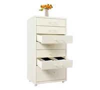YyanLAK Table de chevet, 35 x 26 x 69 cm, armoire de rangement mobile avec 7 tiroirs pour une utilisation dans le salon, le bureau, la chambre à coucher, l'hôtel (beige)