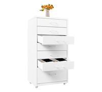 YyanLAK Table de chevet, 35 x 26 x 69 cm, armoire de rangement mobile avec 7 tiroirs pour une utilisation dans le salon, le bureau, la chambre à coucher, l'hôtel (blanc)