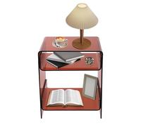 YyanLAK Table de chevet multifonction à suspendre - 40 x 30 x 50 cm - En acrylique - Pour une utilisation comme table basse, table pivotante, table d'appoint (marron)