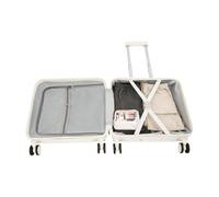 YyanLAK Valise rigide de 18 pouces avec compartiment avant, valise de voyage pour les voyages de courte distance à la maison et à l'étranger, les voyages d'affaires, les voyages de vacances, Blanc