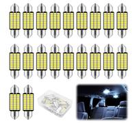 YYAQZD 20 Pièces 36mm Ampoules Navette LED 12V, 6000K lumière Blanche | 36mm LED de Voiture 12V, C5W LED Ampoules, Canbus sans Erreur pour Plafonnier, Habitacle, Camping-Car
