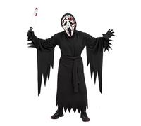 YYAQZD Déguisement de faucheuse d'Halloween avec masque fantôme et couteau ensanglanté (plastique) Costume de Ghostface pour enfant Costume d'Halloween Costume de mort (Adult M)