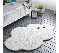 YYATT Blanc Nuage Topper Matelas,Peluche Chambre Enfant bébé Tapis Rampant Doux Shaggy Bébé Tapis de Jeu Moderne Tapis pour Les Enfants Jouer Décorer la Maison-Blanc 95x150cm(37x59inch)