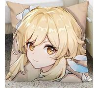YYATT Figurine Anime Jouet pour Genshin Impact Lumine, Pendentif Sac à Dos de Dessin Animé, Anime Plüsch Kissen pour Décorer chez Les Fans Joueurs,with Pillow core-40X40cm