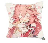 YYATT Figurine Anime Jouet pour Genshin Impact Yae Miko, Pendentif Sac à Dos de Dessin Animé, Anime Plüsch Kissen pour Décorer chez Les Fans Joueurs,D 50cm