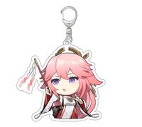 YYATT Figurine Anime Jouet pour Genshin Impact Yae Miko, Pendentif Sac à Dos de Dessin Animé, Anime Plüsch Kissen pour Décorer chez Les Fans Joueurs,B