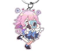 YYATT Figurine Anime Jouet pour Honkai Star Rail March 7th, Pendentif Sac à Dos de Dessin Animé, Anime Plüsch Kissen pour Décorer chez Les Fans Joueurs,C