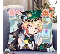 YYATT Game Coussin Rembourré pour Genshin Impact Emilie 40 * 40CM, Housse de Coussin Double Face Décoration D'intérieur pour Les Fans Joueurs Cadeaux,A