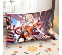 YYATT Game Coussin Rembourré pour Yoimiya 50 * 70cm, Housse de Coussin Double Face Décoration D'intérieur pour Les Fans Joueurs Cadeaux,8
