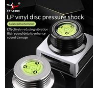 YYAUDIO - lecteur de disque vinyle universel LP 50Hz, stabilisateur de platine avec niveau en alliage d'aluminium, pince de poids, lecteur de musique Black upgraded