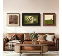 YYBHKHBY Grande Décoration Murale Encadrée avec Texture 3D pour Chambre Coucher,Tableau De Fleurs Sauvages Vintage,Ensemble De 3 Panneaux Décoratifs Modernes en Grès Abstrait,A,40x60cm