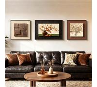 YYBHKHBY Grande Décoration Murale Encadrée avec Texture 3D pour Chambre Coucher,Tableau De Fleurs Sauvages Vintage,Ensemble De 3 Panneaux Décoratifs Modernes en Grès Abstrait,F,60x80cm