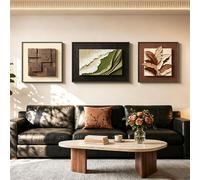 YYBHKHBY Grande Décoration Murale Encadrée avec Texture 3D pour Chambre Coucher,Tableau De Fleurs Sauvages Vintage,Ensemble De 3 Panneaux Décoratifs Modernes en Grès Abstrait,D,50x70cm