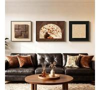 YYBHKHBY Grande Décoration Murale Encadrée avec Texture 3D pour Chambre Coucher,Tableau De Fleurs Sauvages Vintage,Ensemble De 3 Panneaux Décoratifs Modernes en Grès Abstrait,E,50x70cm