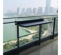 YYBHKHBY Table de Balcon Suspendue Rabattable - Table Pliante pour Balustrade de Garde-Corps - Aluminium Hauteur Réglable - pour Terrasse, Jardin, Petit Espace,Noir,L120×W39cm