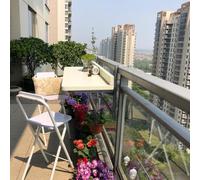 YYBHKHBY Table de Balcon Suspendue Rabattable - Table Pliante pour Balustrade de Garde-Corps - Aluminium Hauteur Réglable - pour Terrasse, Jardin, Petit Espace,Blanc,L120×W39cm