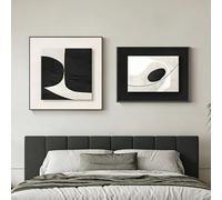 YYBHKHBY Tableau Abstrait 50X70 Cm avec Cadre,Décoration Murale Moderne Minimaliste,Ensemble De 2 Tableaux d'art Moderne,Tableaux Abstraits Géométriques Marron pour Salon,D Gold,35x50cm