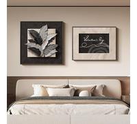 YYBHKHBY Tableau Décoratif 3D Fresque Murale Suspendue Avec Cadre Motifs Floraux,Peinture Décorative En Relief,2 Pièces Sculptures Murales Pour Salon Couloir Bureau Chambre,A gold,80x60cm