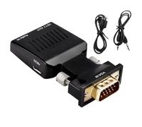 yybng Adaptateur VGA HD, Source VGA Affichage HD, avec Câble 3,5 mm pour Audio Haute Vitesse Supporté Connecteur Plug-and-Play 1080P pour Présentations de Bureau