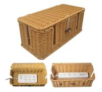 yybng Boîte De Cache-cordon En Rotin, 4 Boîte À Cordon De Câble À Machines À Sous Ouverts, Boîte De Rangement Multiprise, Pour Les Fils De Cacher Câbles