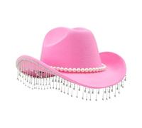 yybng Chapeau De Cowboy À Strass | Couvre-Chef À Large Bord Fantaisie,Chapeau De Cowgirl Western Avec Paillettes Et Strass | Pour Festival Carnaval Concert Mariage Fête Célébration Cosplay
