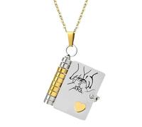 yybng Collier Livre pour Fille | Collier Livre D'amour Pour Fille - Pendentif Ouvrable Multi Couches En Acier Inoxydable Pour Valentin Noël Anniversaire Graduation Cadeau - Pour Maison Saint Valentin