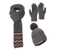 yybng Écharpe Hiver | Bonnet Gants Femme Chauds Tricotés - Renforcé Anti-Froid Chauffant Mains | pour Ski Randonnée Voyage Froid Quotidien