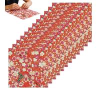 yybng Feuille de Repassage pour Perles à Repasser,Lot de 12 à Imprimé Fleur Brillant - Tapis de Repassage pour Perles à Fusion,Pour Loisirs Créatifs École Maison Atelier Projets