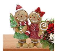 yybng Figurine De Noël en D'épice,Statuette Couple Maison D'épice,Petite Statuette de Noël pour Toute la Famille - Cadeau Unisexe pour Et Adultes