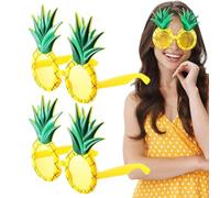 yybng Lunettes De Soleil Tropicales - 2 Paires de Lunettes de Plage - Style Hawaï Tropical - Accessoires de Fête pour avec Motif Ananas