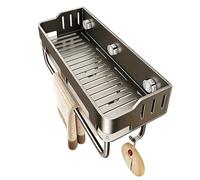 yybng Organisateur de Douche à Ventouse,Panier Mural avec Trous d'Évacuation,Porte-Savon de Douche à Ventouse avec Crochets et Barre Serviette | pour Maison Cuisine Appartement Dortoir et Balcon