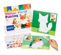 yybng Puzzles Autocollants | Art Autocollant Éducatif Animaux Dessin Animé 3D | Jeux Cérébraux Éducatifs Véhicules Animaux Motricité Fine Cadeau Anniversaire Filles Garçons