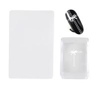 yybng Tampon à Ongles,Pochoir Rectangulaire avec Raclette | Gel Rectangle Anti-Perdition - pour Maison, Salon, Voyage, Fêtes, Vacances, Pratique, Artistes, Débutants, Quotidien