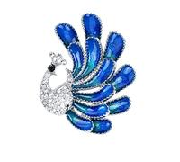 YYBONNIE Broche en forme de paon en cristal volant et phénix avec strass - Broche tendance - Pendentif oiseau de feu - Bijoux de soirée, Laiton, émail, métal, strass, Zircone cubique