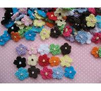 YYCRAFT 100 Pcs Fleurs en Crochet Appliqués à Coudre pour Scrapbooking Couture Loisirs Créatifs(16mm)