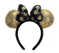 YYCRAFT Bandeau avec oreilles de Minnie et souris - Accessoires pour cheveux - Pour parc, croisière - Doré et noir - Lot de 1